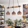 Ripoll Pendelleuchte Glas 15 cm Naturfarben, Schwarz, 3-flammig