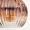 Ripoll Pendelleuchte Glas 15 cm Naturfarben, Schwarz, 3-flammig