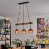 Ripoll Pendelleuchte Glas 15 cm Naturfarben, Schwarz, 3-flammig