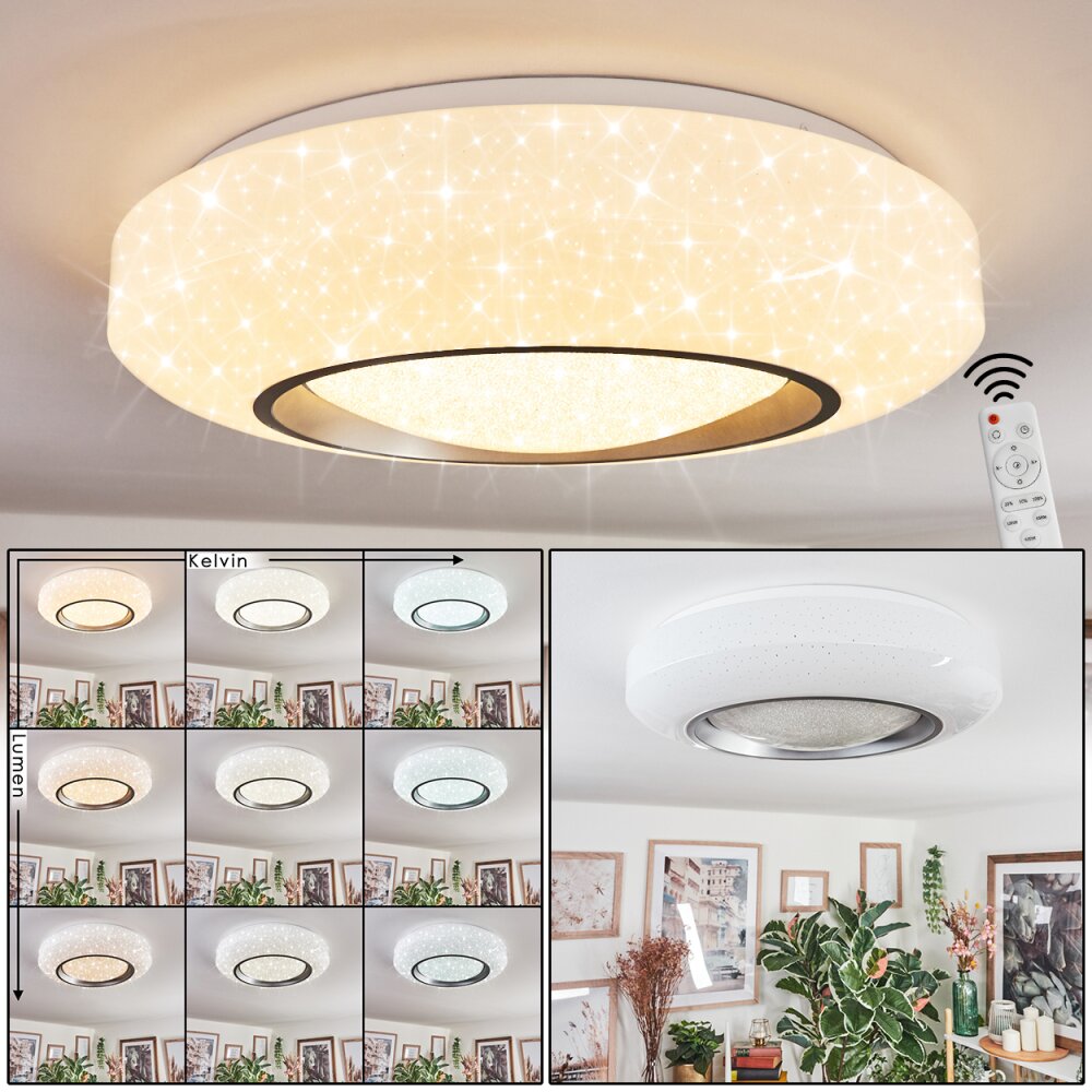 Dayen Deckenleuchte LED Silber, Weiß, 1-flammig, Fernbedienung main product photo
