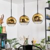 Ripoll Hängeleuchte Glas 20 cm Gold, Klar, 3-flammig