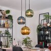 Koyoto Hängeleuchte Glas 25 cm Schwarz, 3-flammig