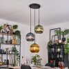 Koyoto Hängeleuchte Glas 25 cm Schwarz, 3-flammig