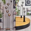 Gastor Stehleuchte Glas 15 cm Holz dunkel, Schwarz, 4-flammig
