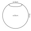 Glas-Lampenschirm Gastor Ersatzglas 30 cm Chrom, Klar, Rauchfarben