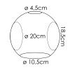 Glaslampenschirm Ripoll Ersatzglas 20 cm Chrom, Rauchfarben