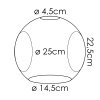Lampenschirm aus Glas Ripoll Ersatzglas 25 cm Klar, Rauchfarben