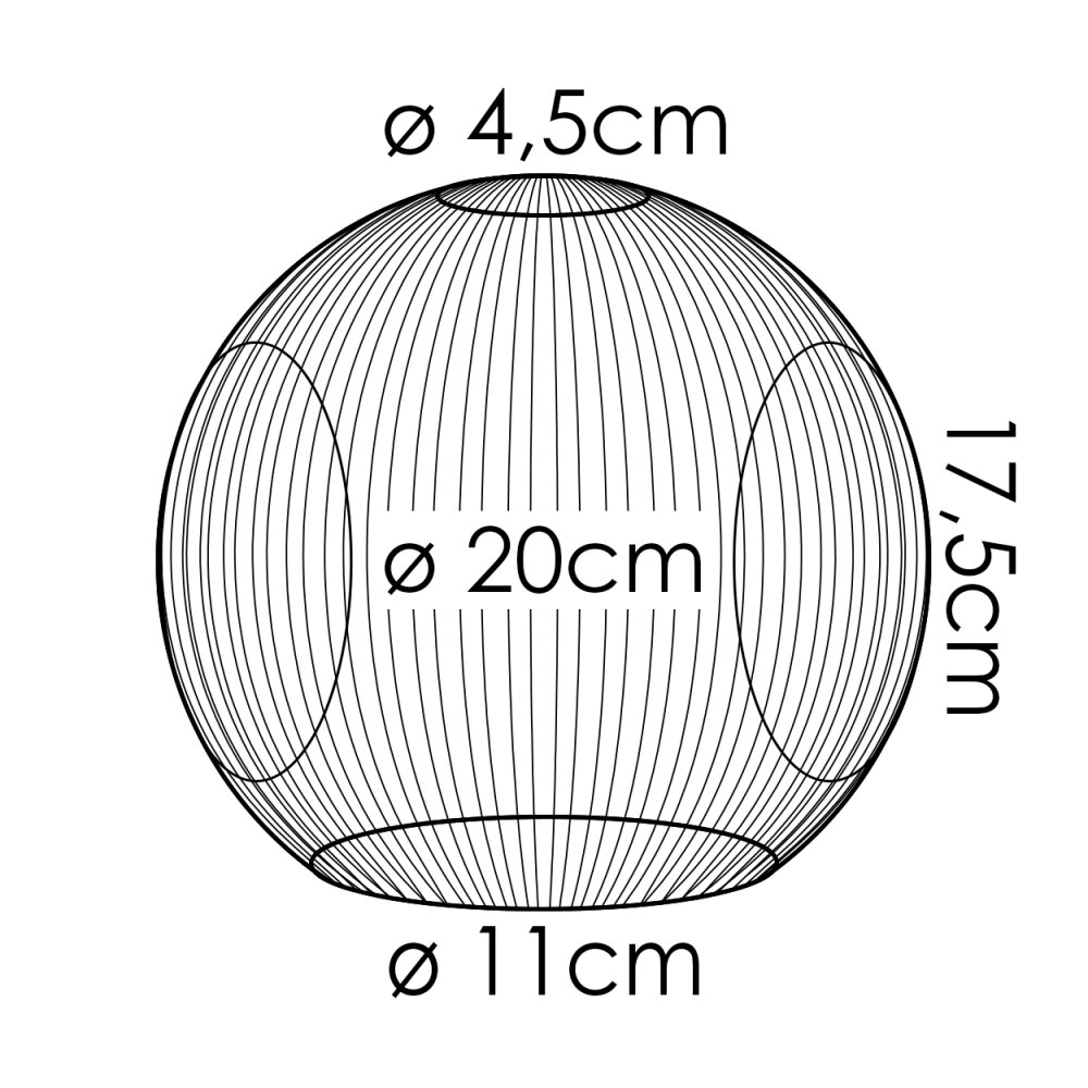 Glaslampenschirm Ripoll Ersatzglas 20 cm Chrom, Rauchfarben