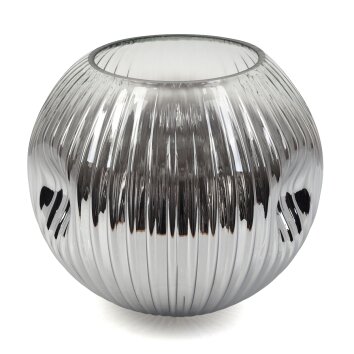 Glaslampenschirm Ripoll Ersatzglas 20 cm Chrom, Klar, Rauchfarben