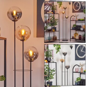 Gastor Stehleuchte Glas 15 cm Schwarz, 3-flammig