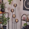 Koyoto Stehleuchte Glas 15 cm Holz dunkel, Schwarz, 4-flammig