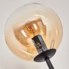 Gastor Stehleuchte Glas 15 cm Holz dunkel, Schwarz, 4-flammig