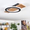 Besperia Deckenleuchte LED Holzoptik, Schwarz, 1-flammig