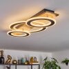Besperia Deckenleuchte LED Holzoptik, Schwarz, 1-flammig