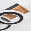 Besperia Deckenleuchte LED Holzoptik, Schwarz, 1-flammig