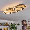 Besperia Deckenleuchte LED Holzoptik, Schwarz, 1-flammig