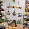 Ripoll Pendelleuchte Glas 15 cm Naturfarben, Schwarz, 3-flammig