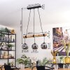 Ripoll Pendelleuchte Glas 15 cm Naturfarben, Schwarz, 3-flammig