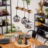 Ripoll Pendelleuchte Glas 15 cm Naturfarben, Schwarz, 3-flammig