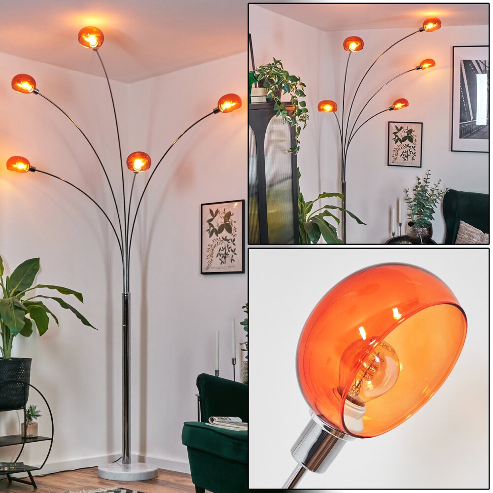 Nikkala Stehleuchte Chrom, Weiß, 5-flammig main product photo
