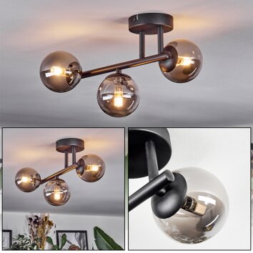 Chehalis Deckenleuchte Glas 10 cm Rauchfarben, 3-flammig