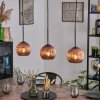 Ripoll Hängeleuchte Glas 15 cm Kupferfarben, 3-flammig