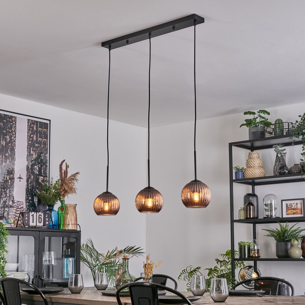 Koyoto Hängeleuchte Glas 15 cm Kupferfarben, 3-flammig