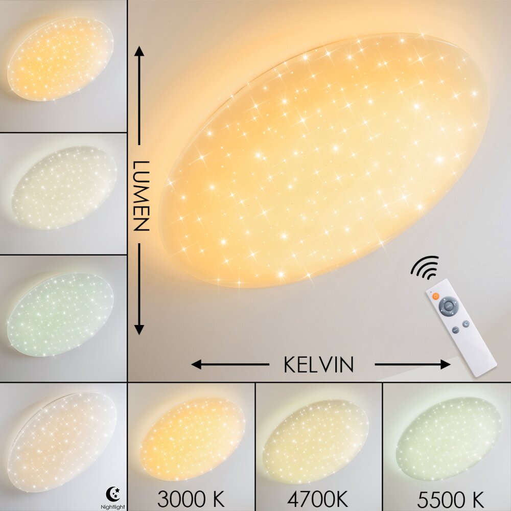 Deckenleuchte Grums LED Weiß, 1-flammig, Fernbedienung main product photo