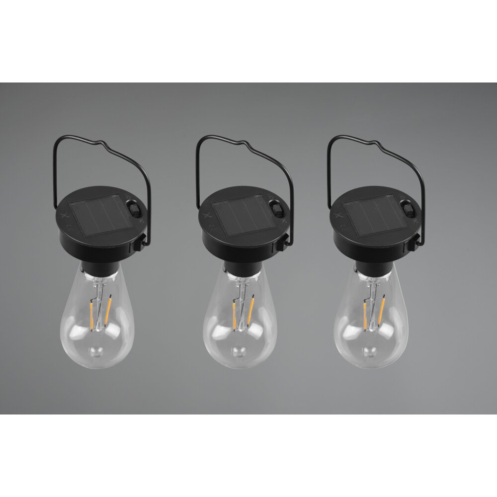 Reality Campus Solarleuchte LED Schwarz, 3-flammig