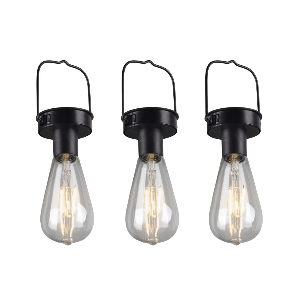Reality Campus Solarleuchte LED Schwarz, 3-flammig