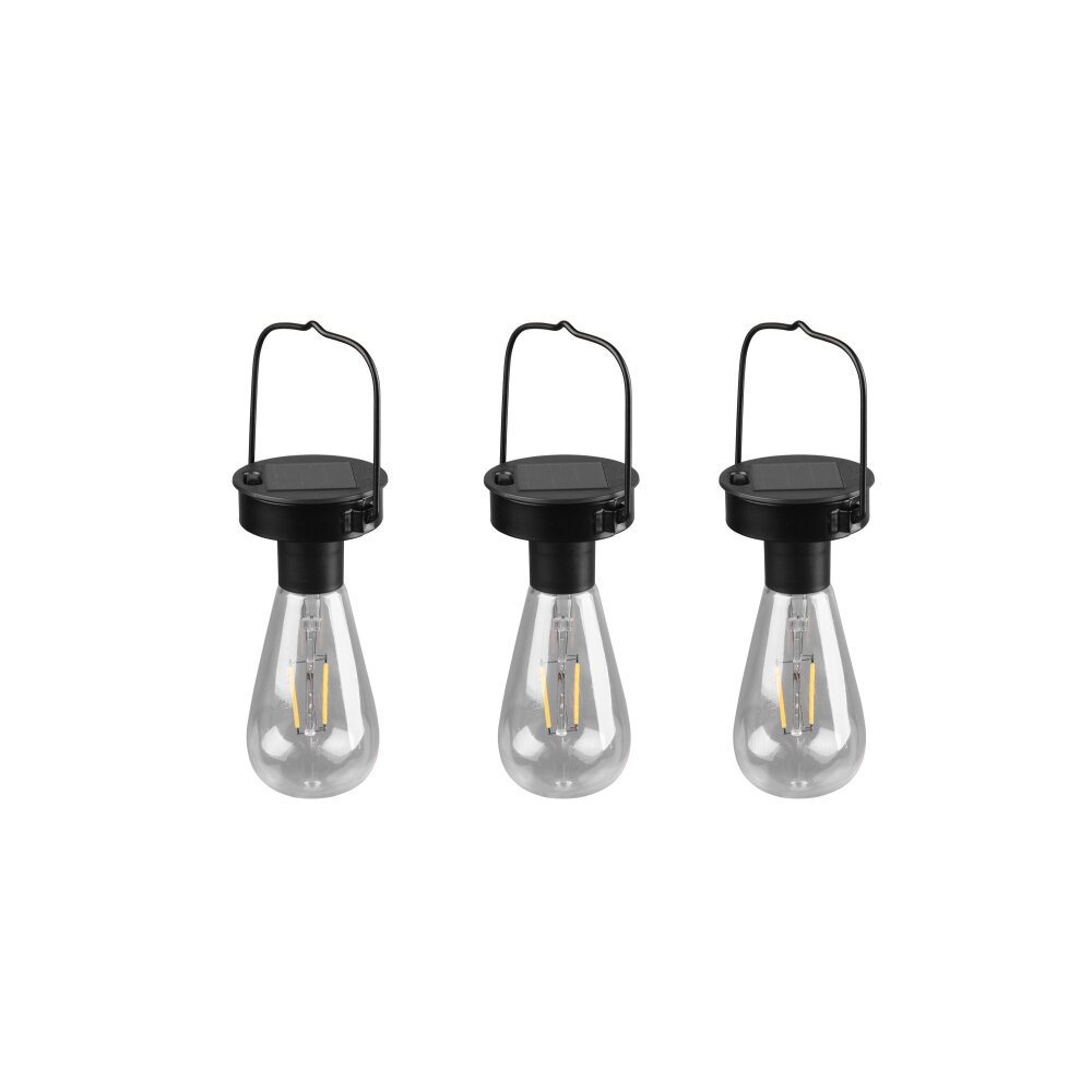 Reality Campus Solarleuchte LED Schwarz, 3-flammig