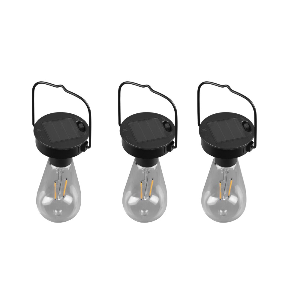 Reality Campus Solarleuchte LED Schwarz, 3-flammig