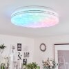 Savardeix Deckenleuchte LED Chrom, Weiß, 1-flammig, Fernbedienung, Farbwechsler