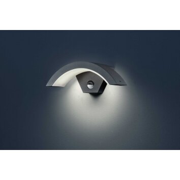Trio Wandleuchte OHIO LED Anthrazit, 1-flammig, Bewegungsmelder