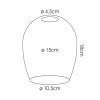 Lampenschirm aus Glas Vevino Ersatzglas 15 cm Chrom, Klar, Rauchfarben