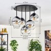 Koyoto Deckenleuchte Glas 15 cm Klar, Rauchfarben, 5-flammig
