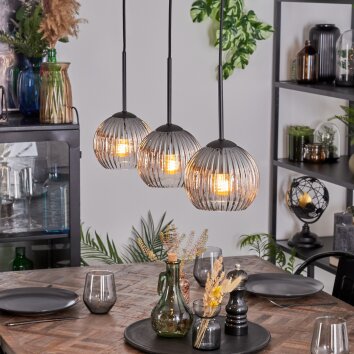Koyoto Hängeleuchte Glas 15 cm Klar, Rauchfarben, 3-flammig