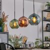 Ripoll Hängeleuchte Glas 20 cm Blau, Grün, Kupferfarben, 3-flammig