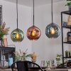 Ripoll Hängeleuchte Glas 20 cm Blau, Grün, Kupferfarben, 3-flammig