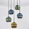 Koyoto Hängeleuchte Glas 20 cm Blau, Gold, Grün, 5-flammig