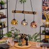 Ripoll Pendelleuchte Glas 15 cm Naturfarben, Schwarz, 3-flammig