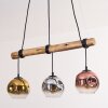Ripoll Pendelleuchte Glas 15 cm Naturfarben, Schwarz, 3-flammig
