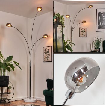 Nikkala Stehleuchte Chrom, Weiß, 3-flammig