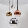 Ripoll Hängeleuchte Glas 15 cm, 20 cm, 25 cm, 30 cm Chrom, Gold, Klar, Kupferfarben, Rauchfarben, 4-flammig