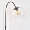Koyoto Bogenleuchte Glas 25 cm Chrom, Schwarz, 1-flammig