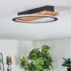 Pompu Deckenleuchte LED Naturfarben, Schwarz, 1-flammig
