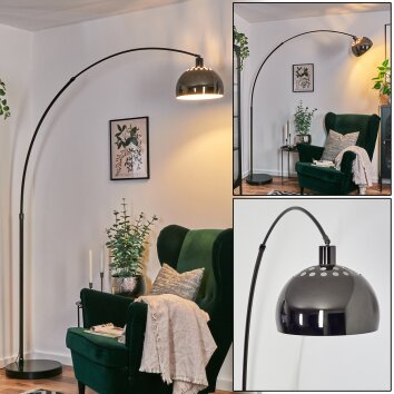 Baloca Stehleuchte 27 cm Chrom, Schwarz, 1-flammig