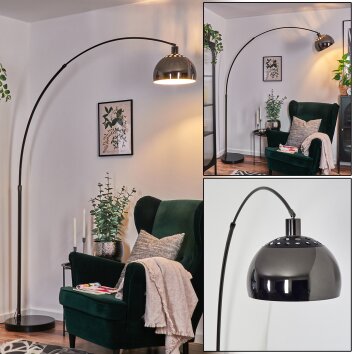Baloca Bogenlampe 27 cm Chrom, Schwarz, 1-flammig