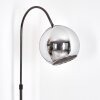 Koyoto Bogenlampe Glas 25 cm Chrom, Schwarz, 1-flammig