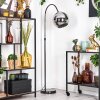 Koyoto Bogenlampe Glas 25 cm Chrom, Schwarz, 1-flammig